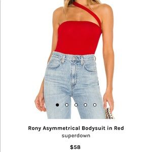 RONY asymmetrical bodysuit superdown
